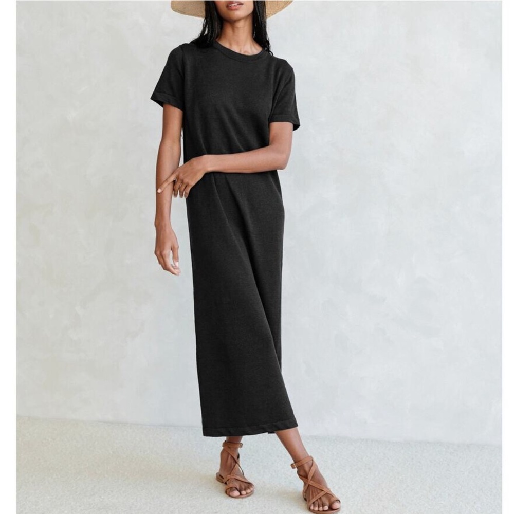 Jenni Kayne Black Short-Sleeve Maxi T-Shirt Dress
